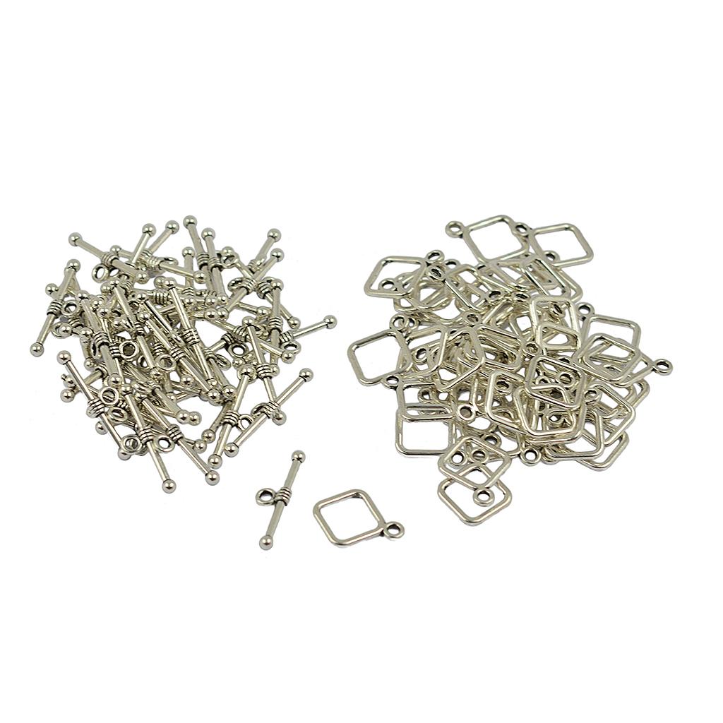 2x50 sets Round Ring Bar Toggle Clasp Ball Bead Connector DIY Making Crafts