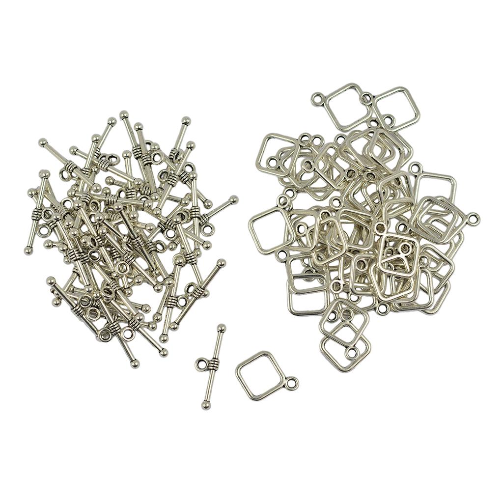 3x50 sets Round Ring Bar Toggle Clasp Ball Bead Connector DIY Making Crafts