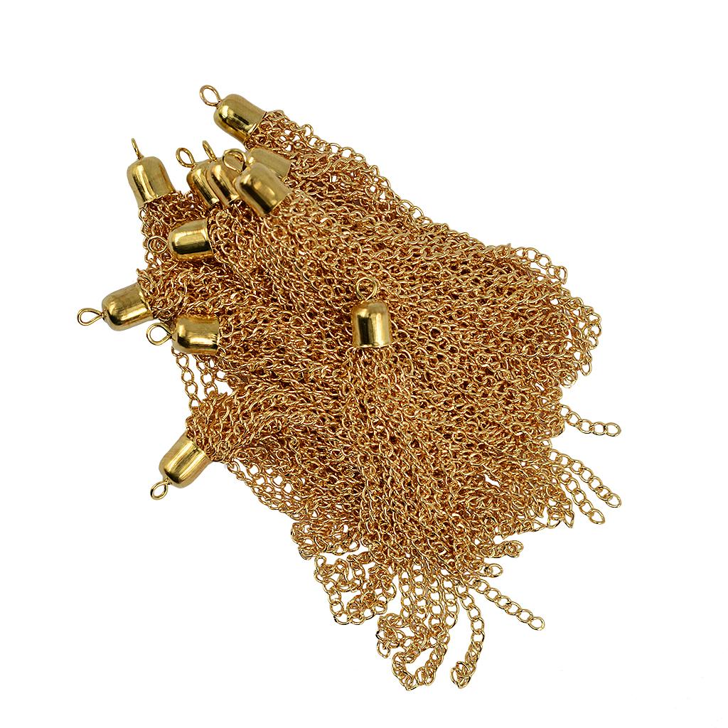24pcs Silver Gold Plated Brass Tassel Charms Pendants Jewelry Making Finding