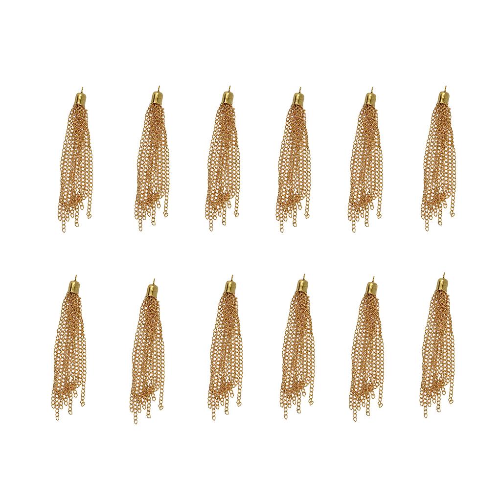 24pcs Silver Gold Plated Brass Tassel Charms Pendants Jewelry Making Finding
