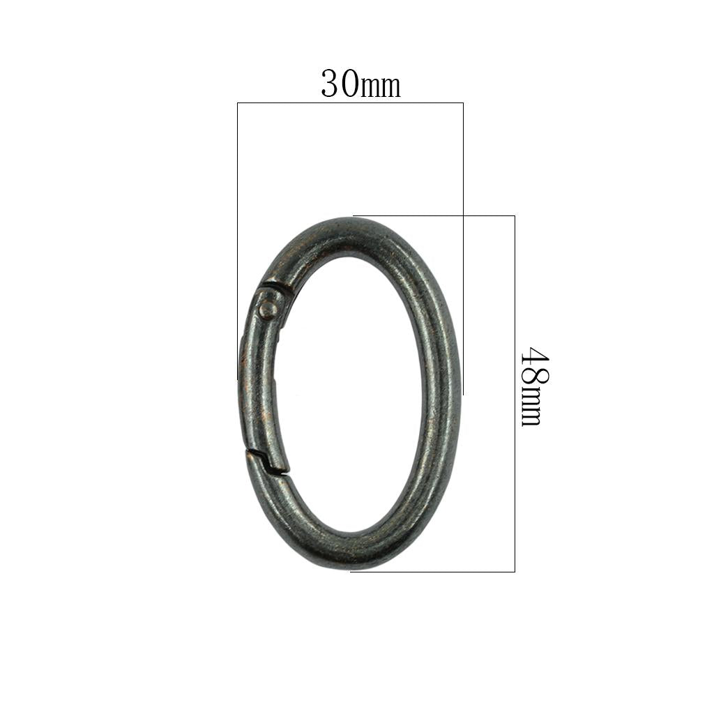 2x4pcs Vintage Copper Alloy Oval Spring Snap Hooks Clip For Handbag Strap