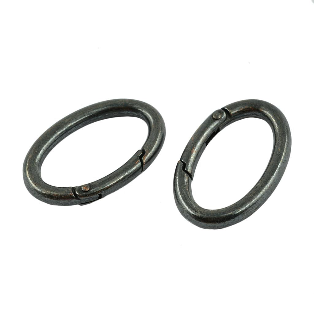 4x4pcs Vintage Copper Alloy Oval Spring Snap Hooks Clip For Handbag Strap