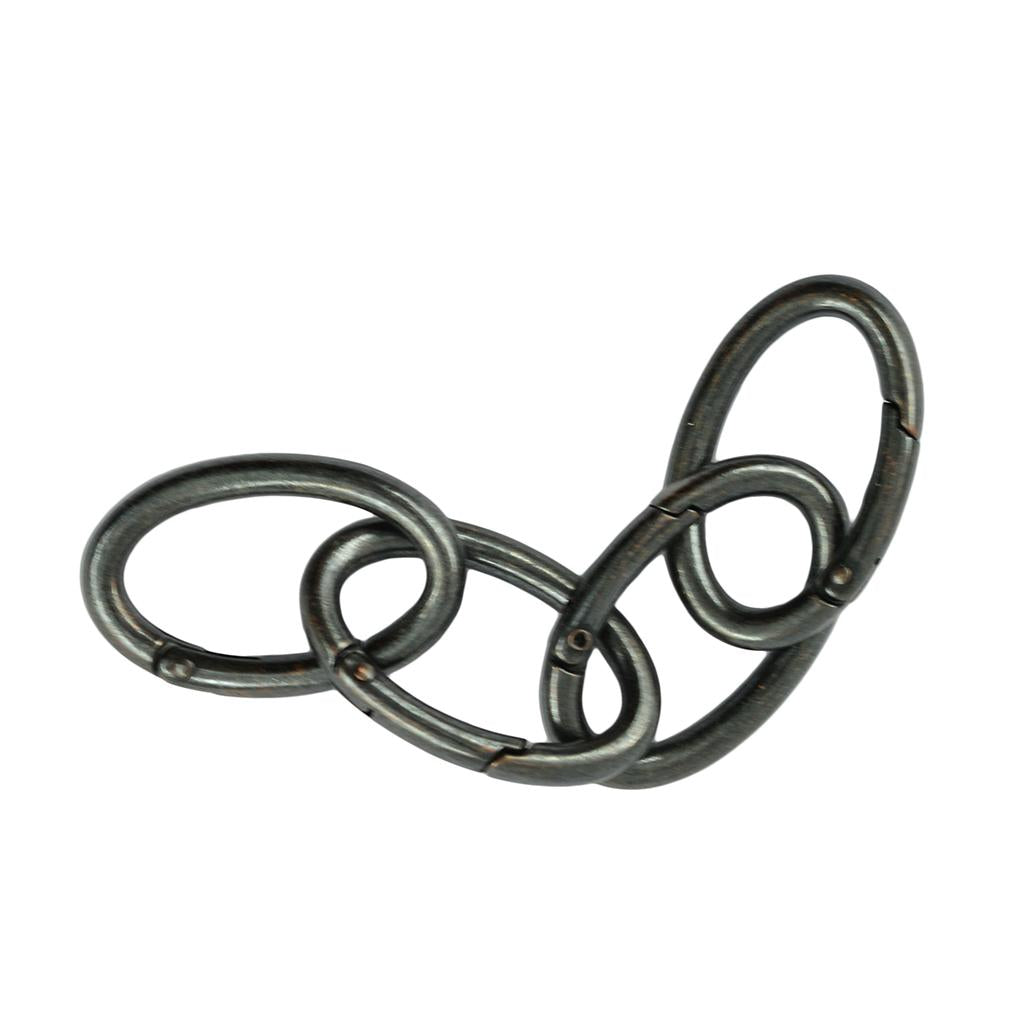 4x4pcs Vintage Copper Alloy Oval Spring Snap Hooks Clip For Handbag Strap