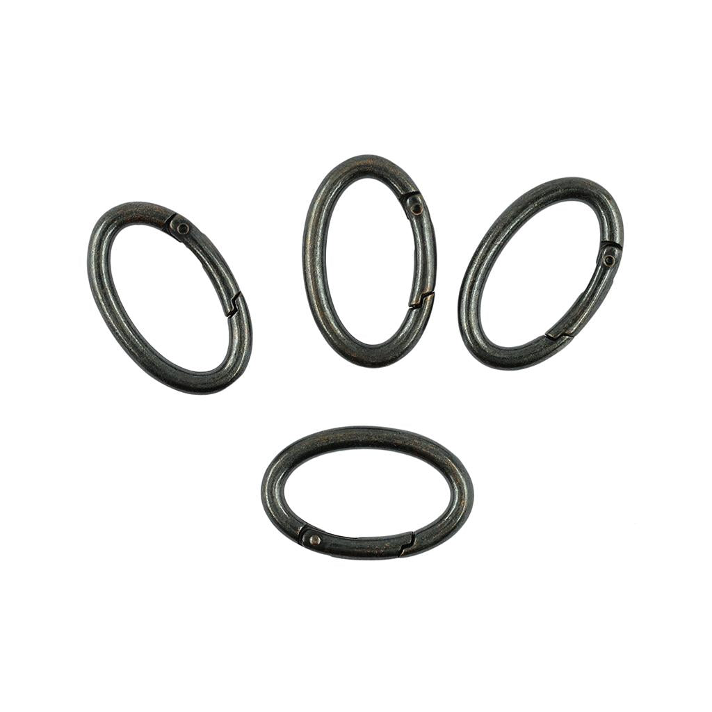 4x4pcs Vintage Copper Alloy Oval Spring Snap Hooks Clip For Handbag Strap