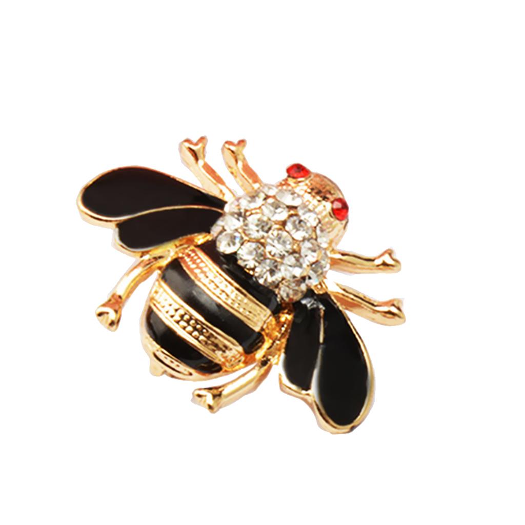 4 Pieces Crystal Rhinestone Insect Honeybee Brooch Collar Lapel Pin