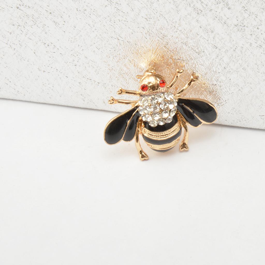 4 Pieces Crystal Rhinestone Insect Honeybee Brooch Collar Lapel Pin