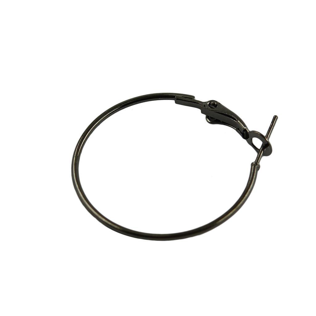 4x20pcs 50mm Round Beading Hoop Loop Leverback Earring Findings Metallic Black