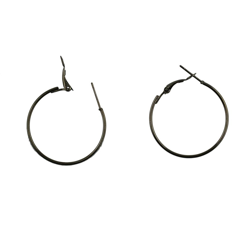 4x20pcs 50mm Round Beading Hoop Loop Leverback Earring Findings Metallic Black
