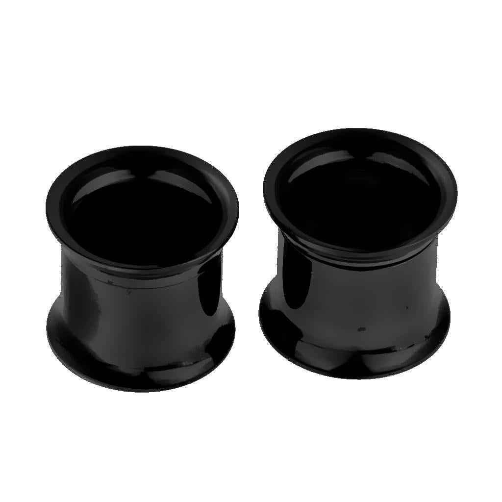 Black Stainless Steel Ear Flesh Tunnels Plugs Screw Expander Ear Gauges 10mm