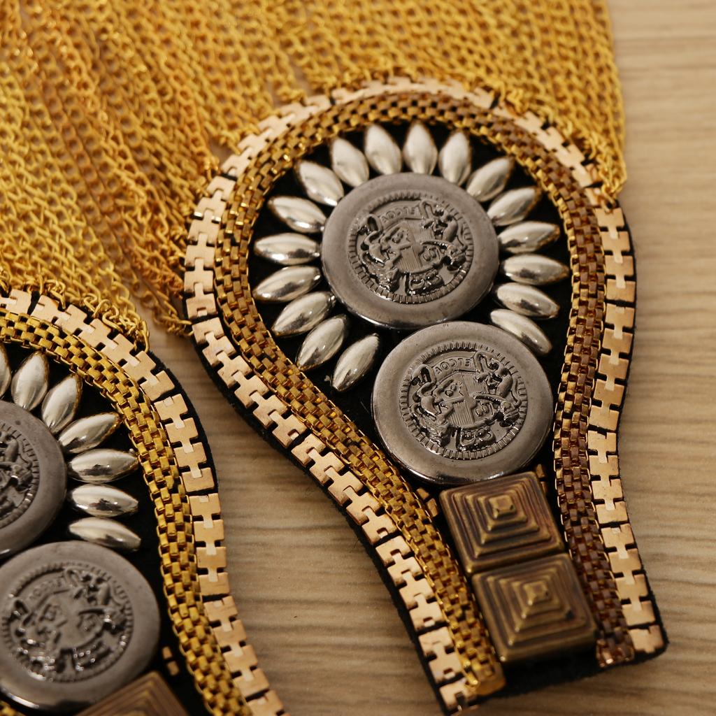 2 Pairs Men's Tassel Epaulette Shoulder Board Mark Costume Brooch Badges