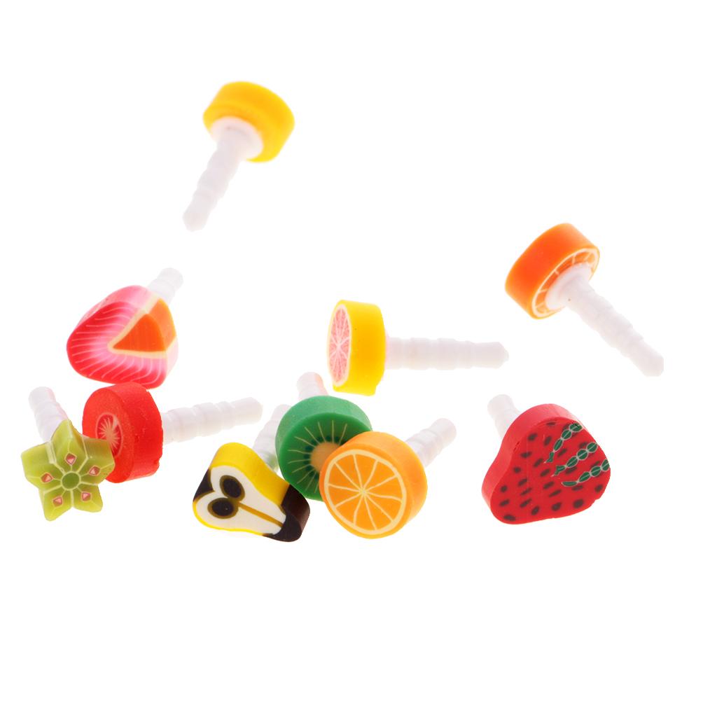 2x10 Pieces Fruit Dust Plug Anti Dust Cap 3.5mm Jack For Smartphone Tablet MP4