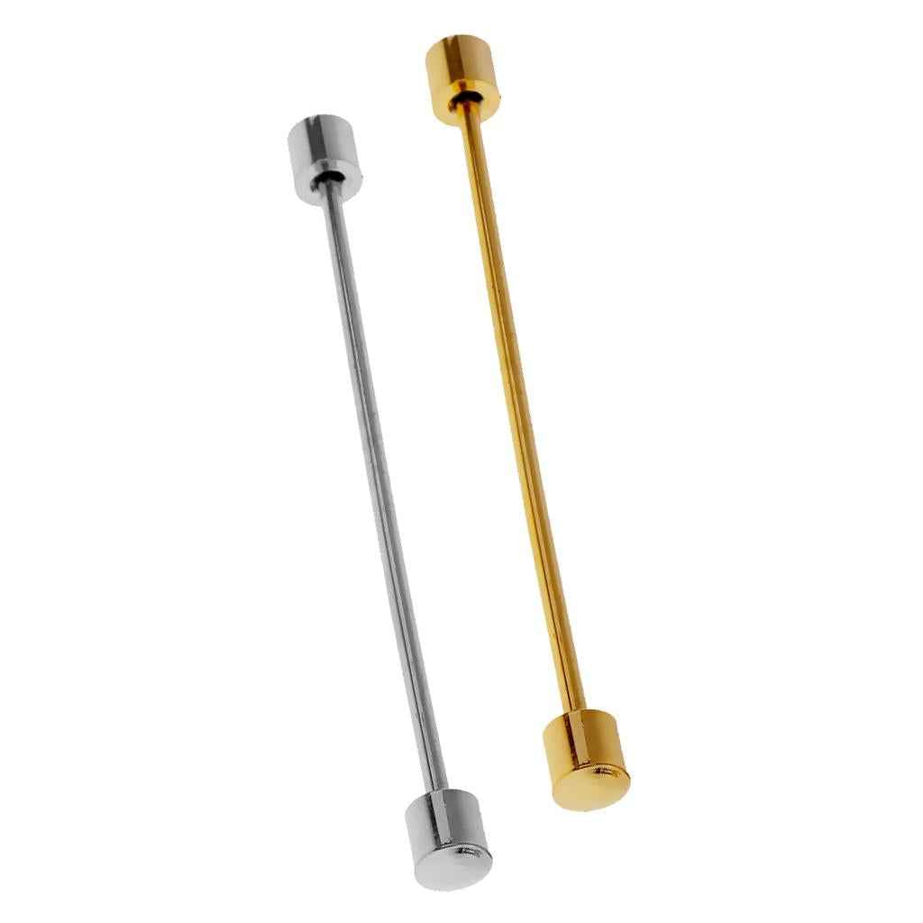 Men's Gift Cylinder Shirt Collar Clip Bar Pin Clip Tie Brooch Necktie Gold
