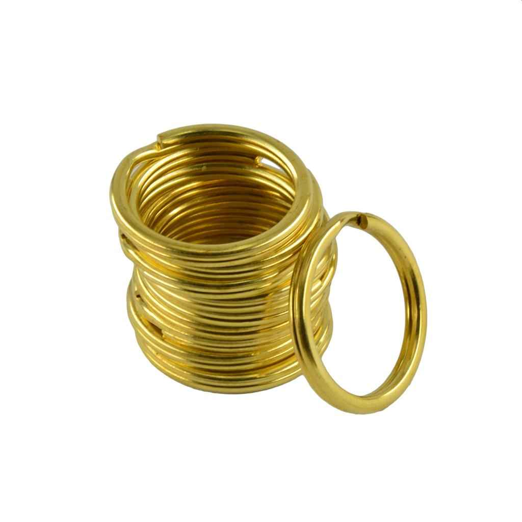10 Pieces Brass Round Key Split Ring Chain Bag Clasp Loop Findings DIY 25mm