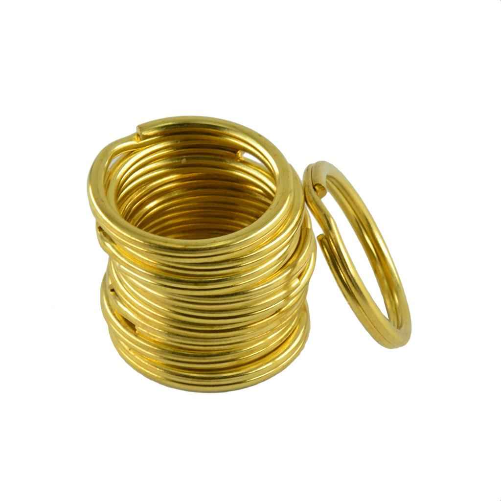 10 Pieces Brass Round Key Split Ring Chain Bag Clasp Loop Findings DIY 25mm