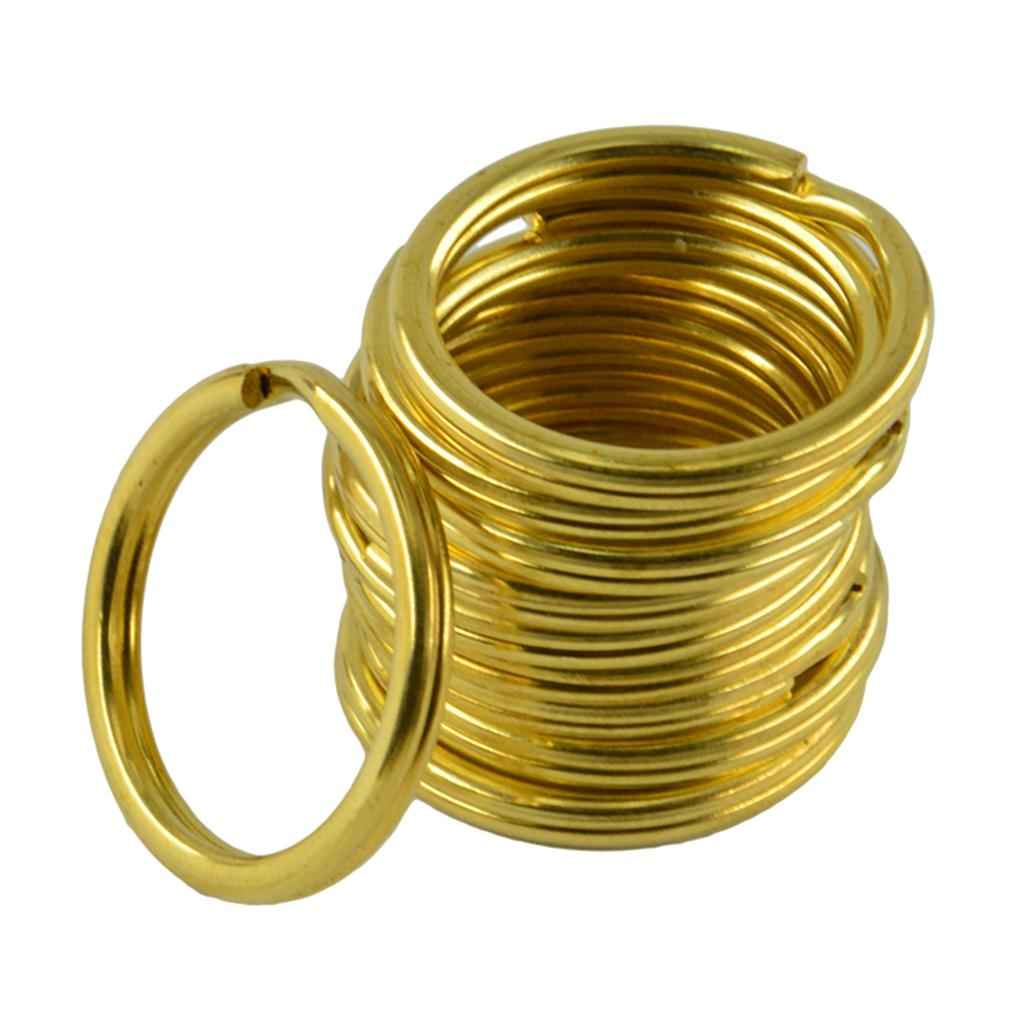 10 Pieces Brass Round Key Split Ring Chain Bag Clasp Loop Findings DIY 25mm