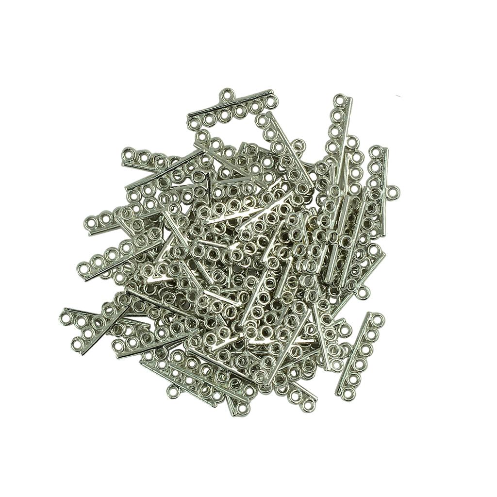 3x50 Pieces 6 Strand Hole Crimp End Bar Beads Jewelry Connector Jewelry Making