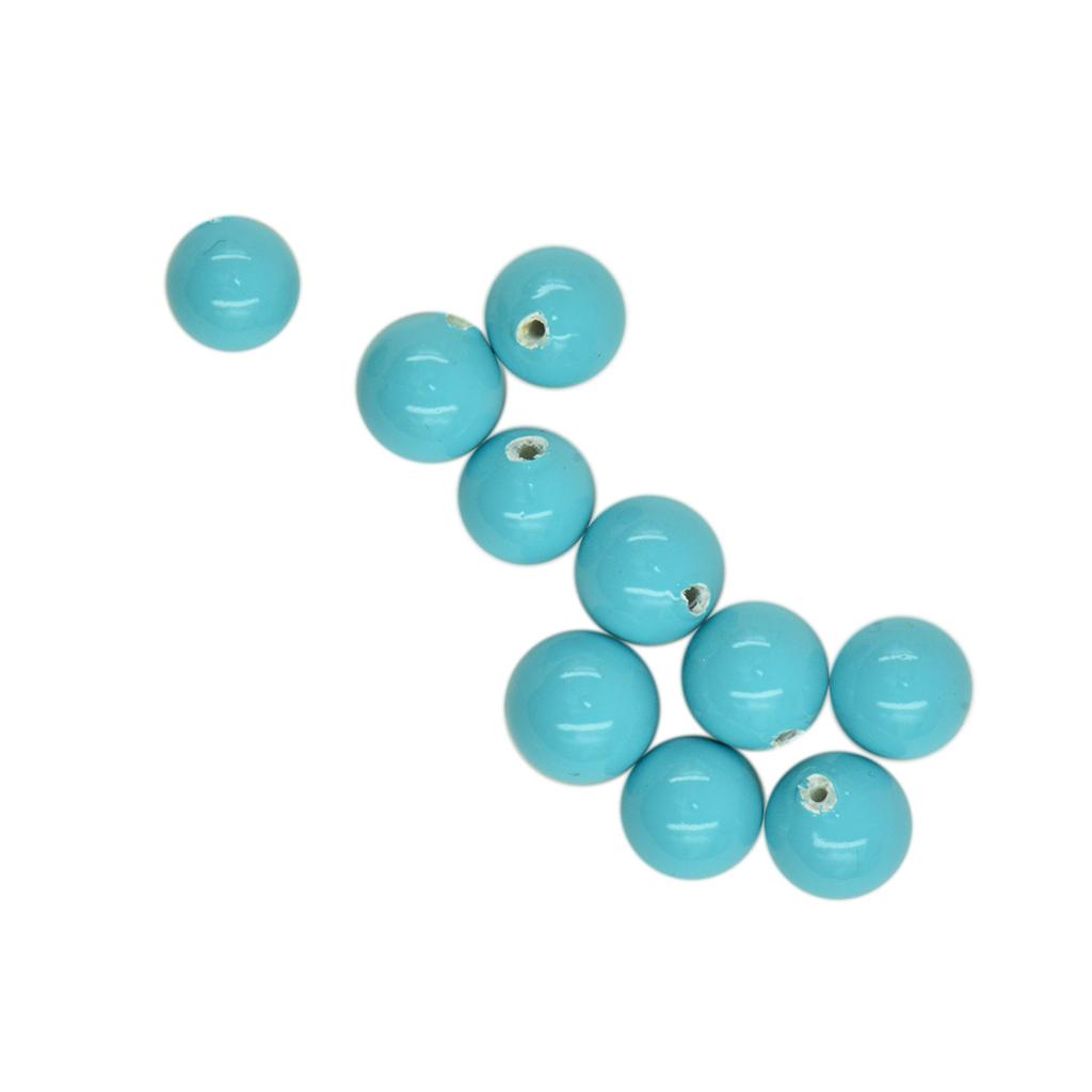 3x5 Pair Freshwater Shell Pearl Half Drilled Round Bead DIY Craft Aqua