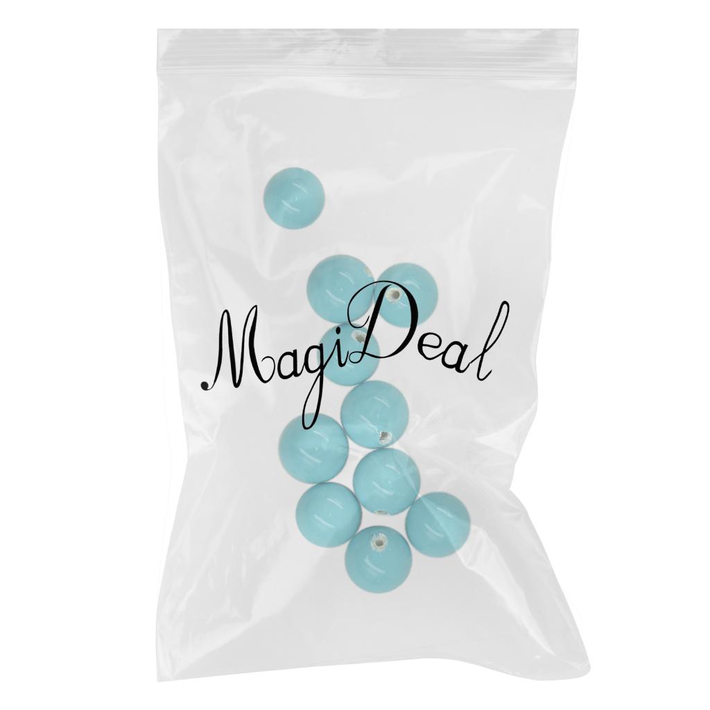 4x5 Pair Freshwater Shell Pearl Half Drilled Round Bead DIY Craft Aqua