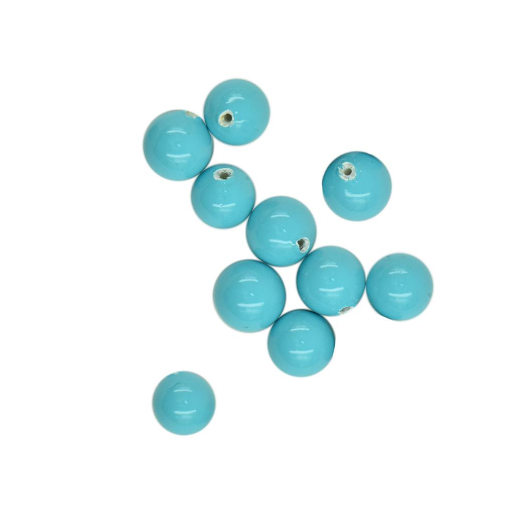 4x5 Pair Freshwater Shell Pearl Half Drilled Round Bead DIY Craft Aqua