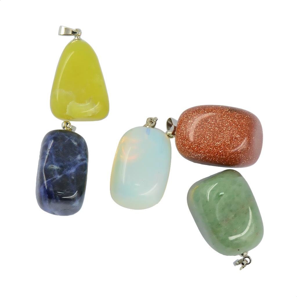 4x5Pcs Colorful Free Nuggets Shaped Gemstone Charms Beads Pendant DIY Making