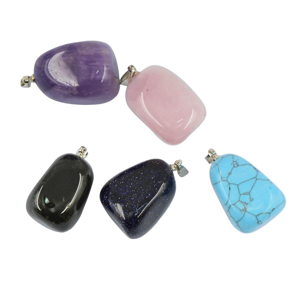 2x5Pcs Colorful Free Nuggets Shaped Gemstone Charms Beads Pendant DIY Making