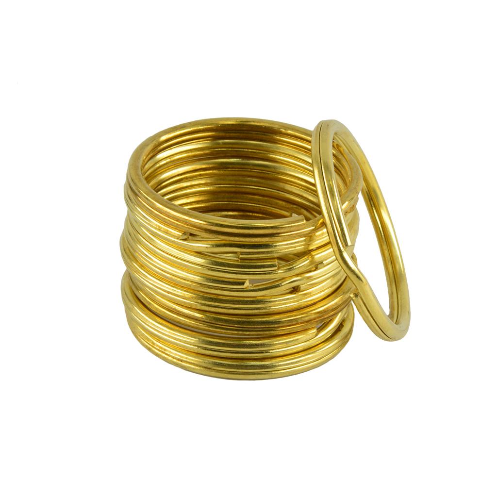 3x10 Pieces Gold Brass Metal Key Rings Chains Split Ring Hoop Accessories 32mm