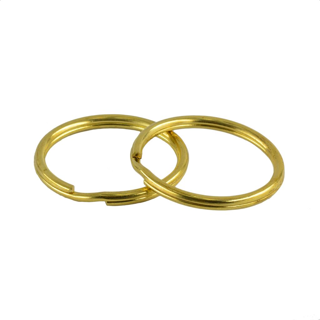 4x10 Pieces Gold Brass Metal Key Rings Chains Split Ring Hoop Accessories 32mm
