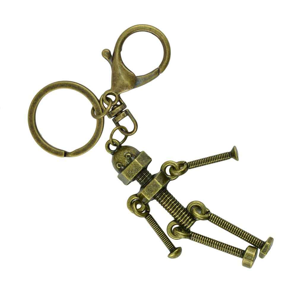 Novelty New Steampunk Lobster Screw Robot Pendant Key Ring Clips Keychain for Home Car Key Organization