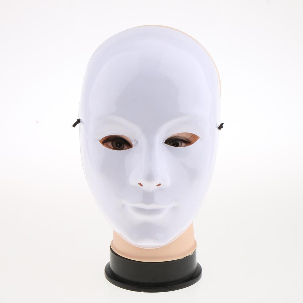 2 Piece DIY Unpainted Mask White Blank Face Mask Masquerade Costume Mask Set