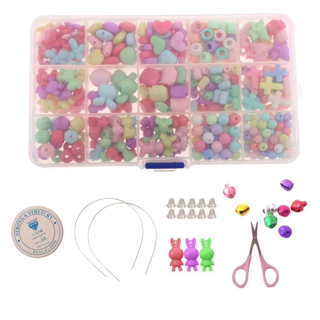 420Pcs Assorted Shape Jewelry Beads Set Accessories Toys for DIY Kids Jewelry Making Bracelet Necklace Toys