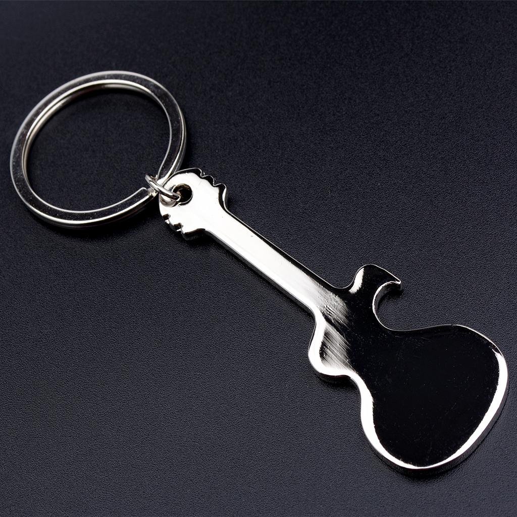 2xGuitar Shaped Beer Bottle Opener Keychain Key Ring Key Holder for Home Keys 