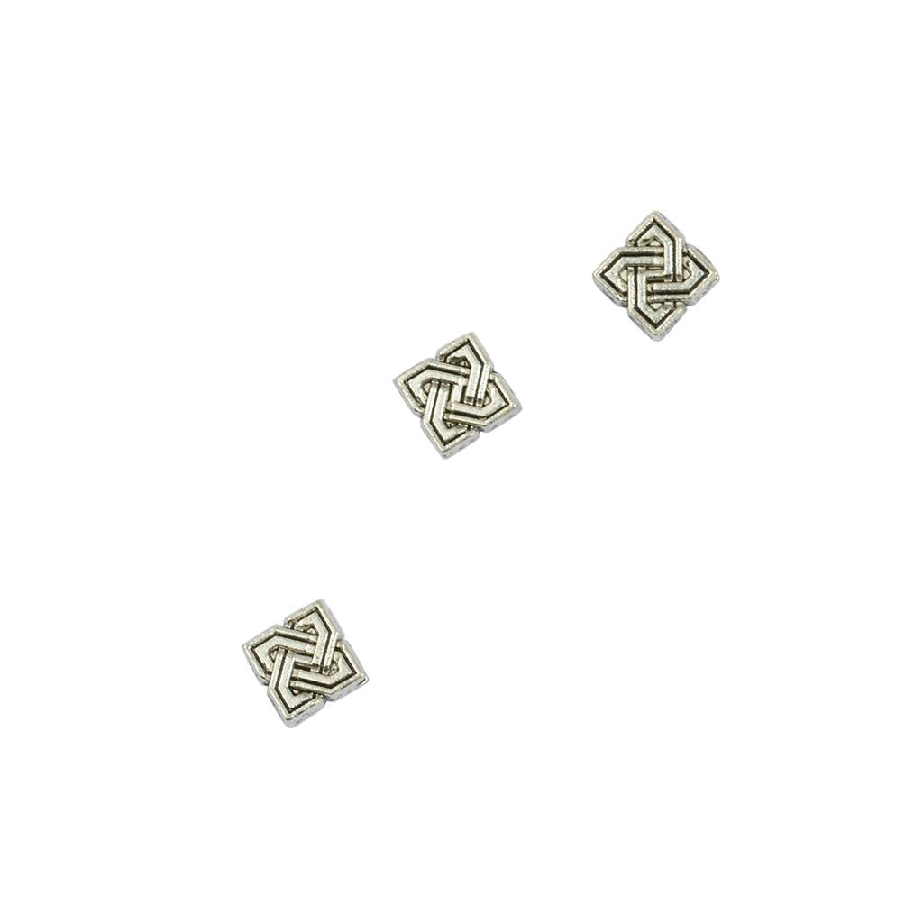 4x100 Pieces Tibetan Silver 7mm Celtic Symbol Square Spacer Beads DIY Making