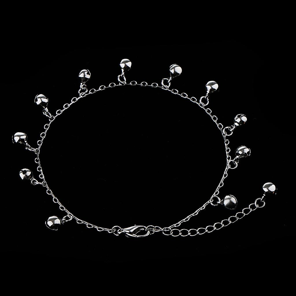 2pcs Fashion Silver Cute Small Bell Anklet Adjustable Women Beach Foot Chain