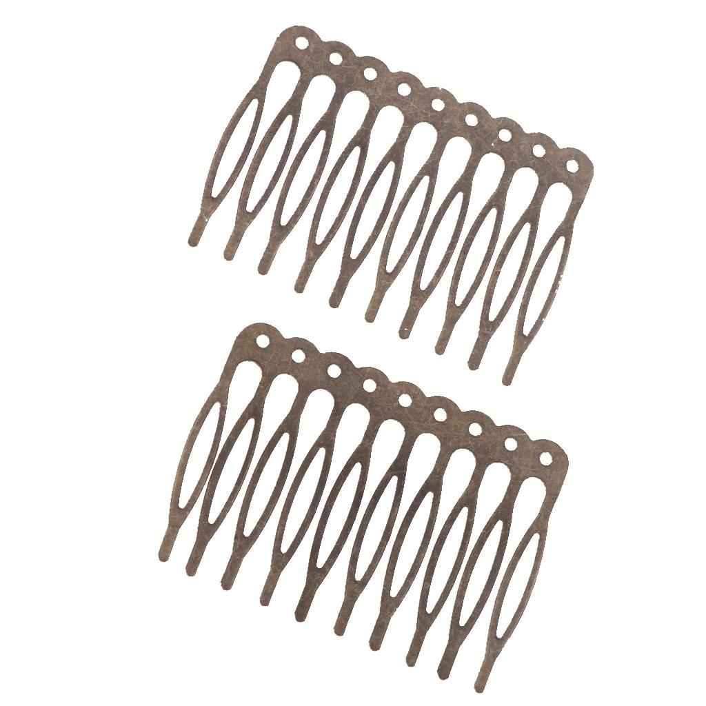 Vintage Blank Metal Hair Comb for Bridal Hair Accessories DIY 5.6cm Bronze
