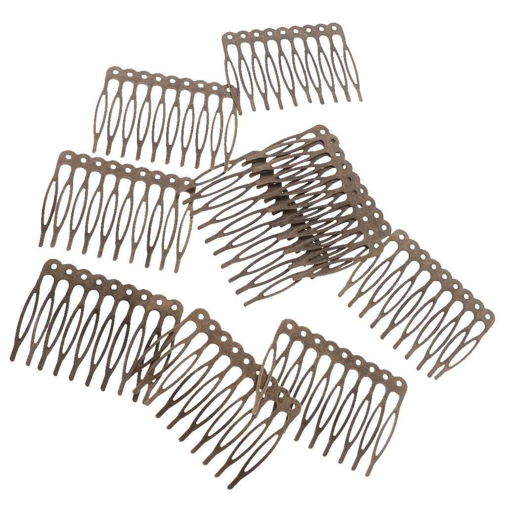 Vintage Blank Metal Hair Comb for Bridal Hair Accessories DIY 5.6cm Bronze