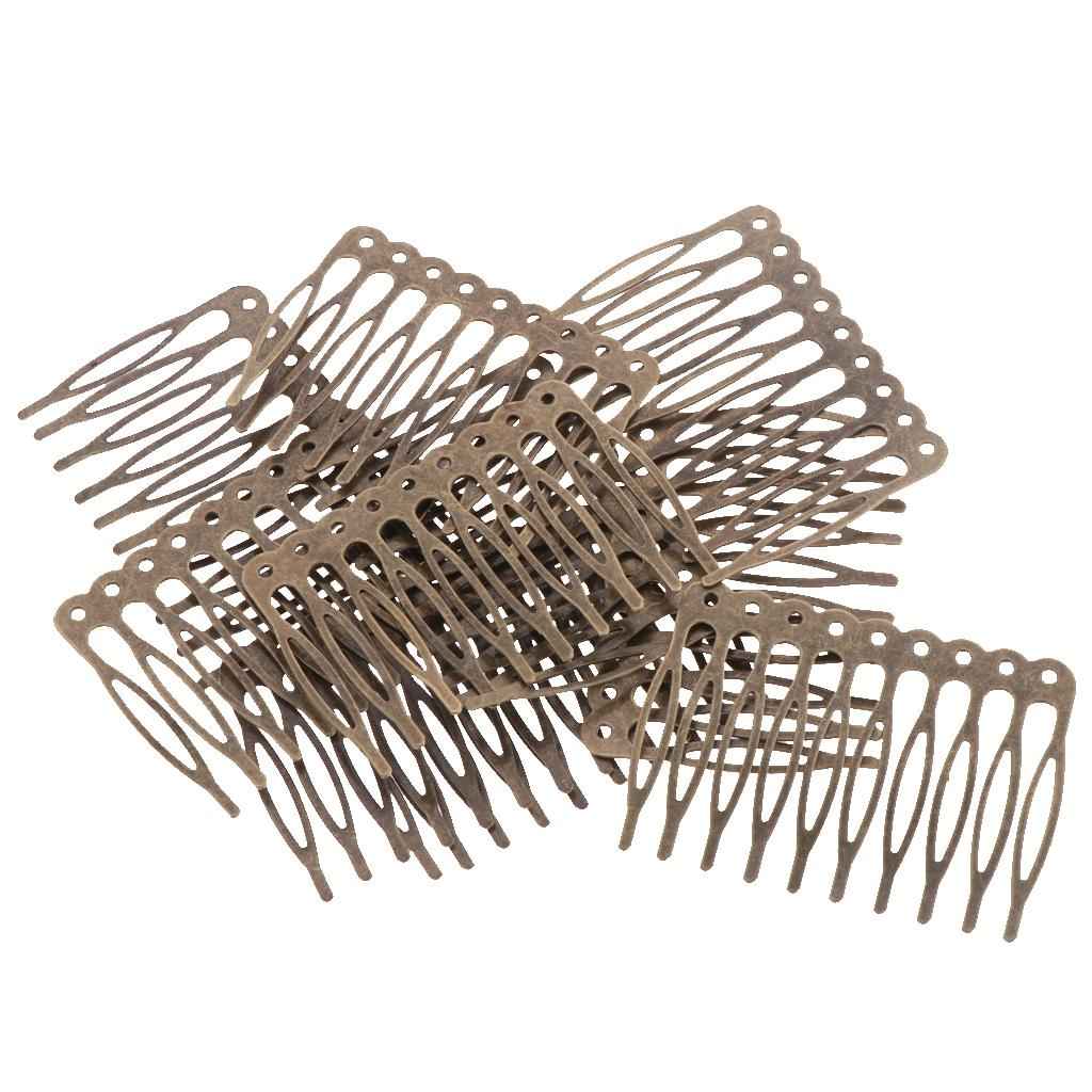 Vintage Blank Metal Hair Comb for Bridal Hair Accessories DIY 5.6cm Bronze