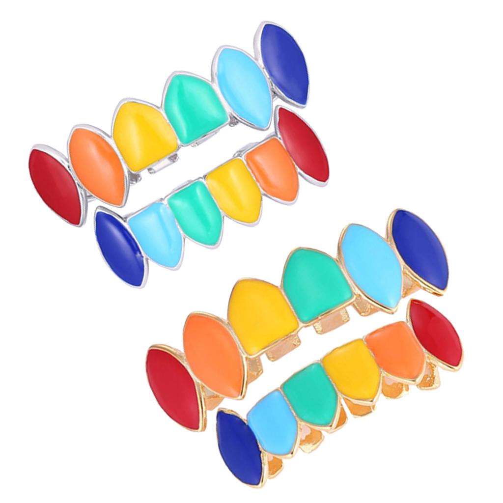 Colorful Glossy Hip Hop Sharp Teeth Grills Hollowen Accessory Hip-Hop Braces