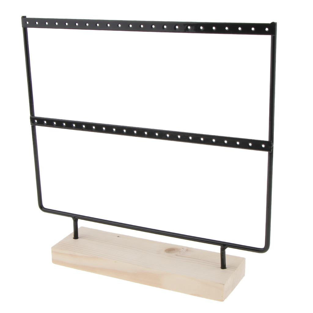 2x 24/44 Holes Black Earring Organizer Holder Necklace Jewelry Display Stand