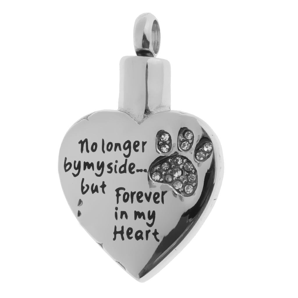 2 Pcs Stainless Steel Heart Shape Pet Urn Ashes Pendant Memorial Cremation