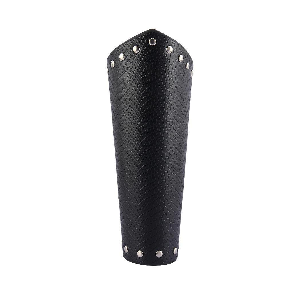 2 Pieces Punk Rock Gothic Leather Wrist Bracer Guard Arm Protector Wristband