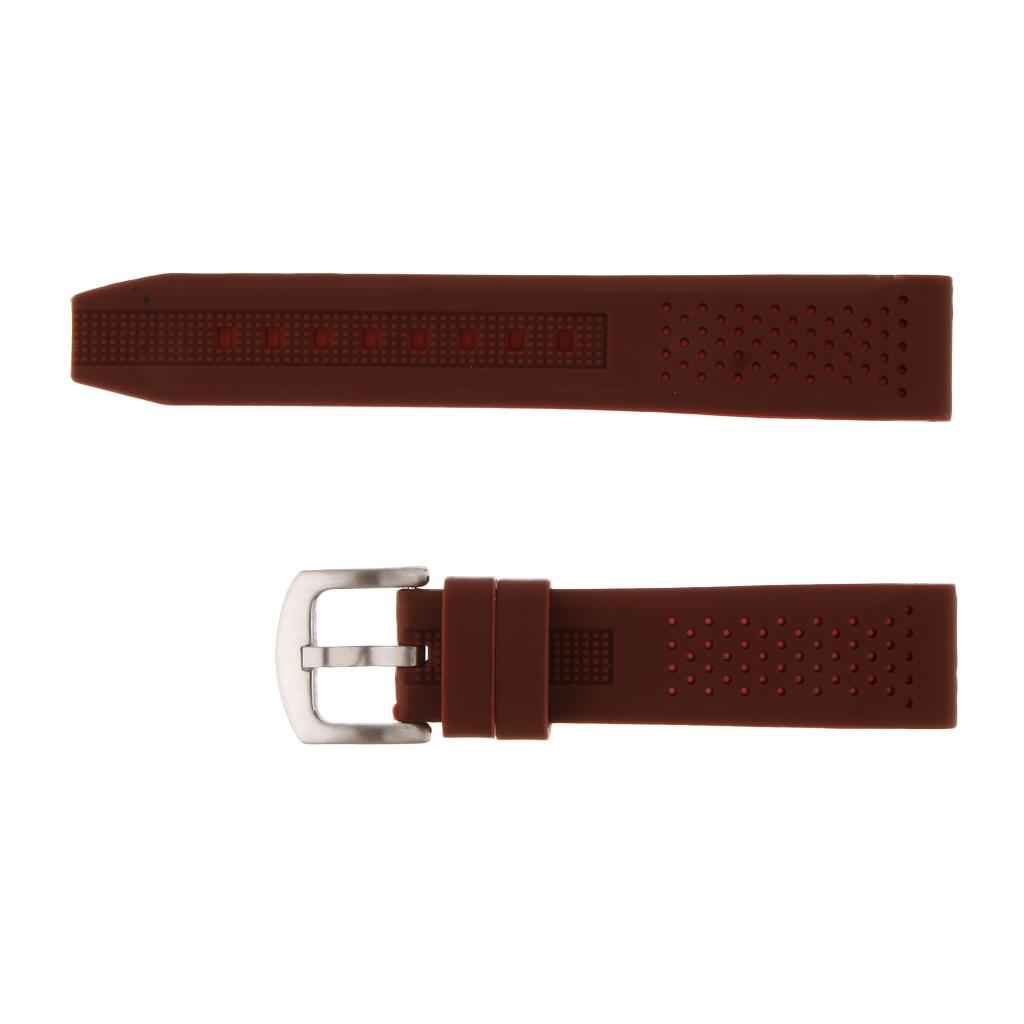 Silicone Watch Band Soft Rubber Replacement Wristwatch Strap Waterproof 20mm