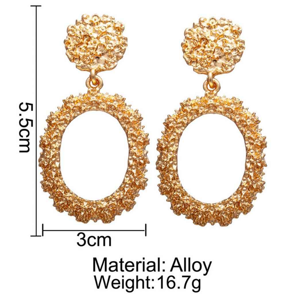 Dangle Earrings Women Fashion Oval Hoop Court Ear Drop Rose Gold