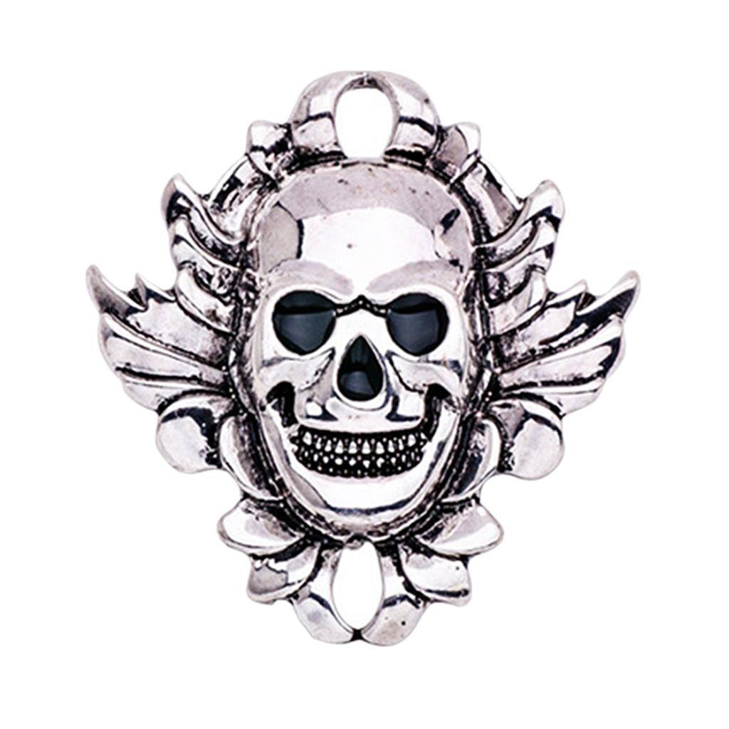3x1 piece skull head shape silver pin back cluth brooch badge fashion jewelry