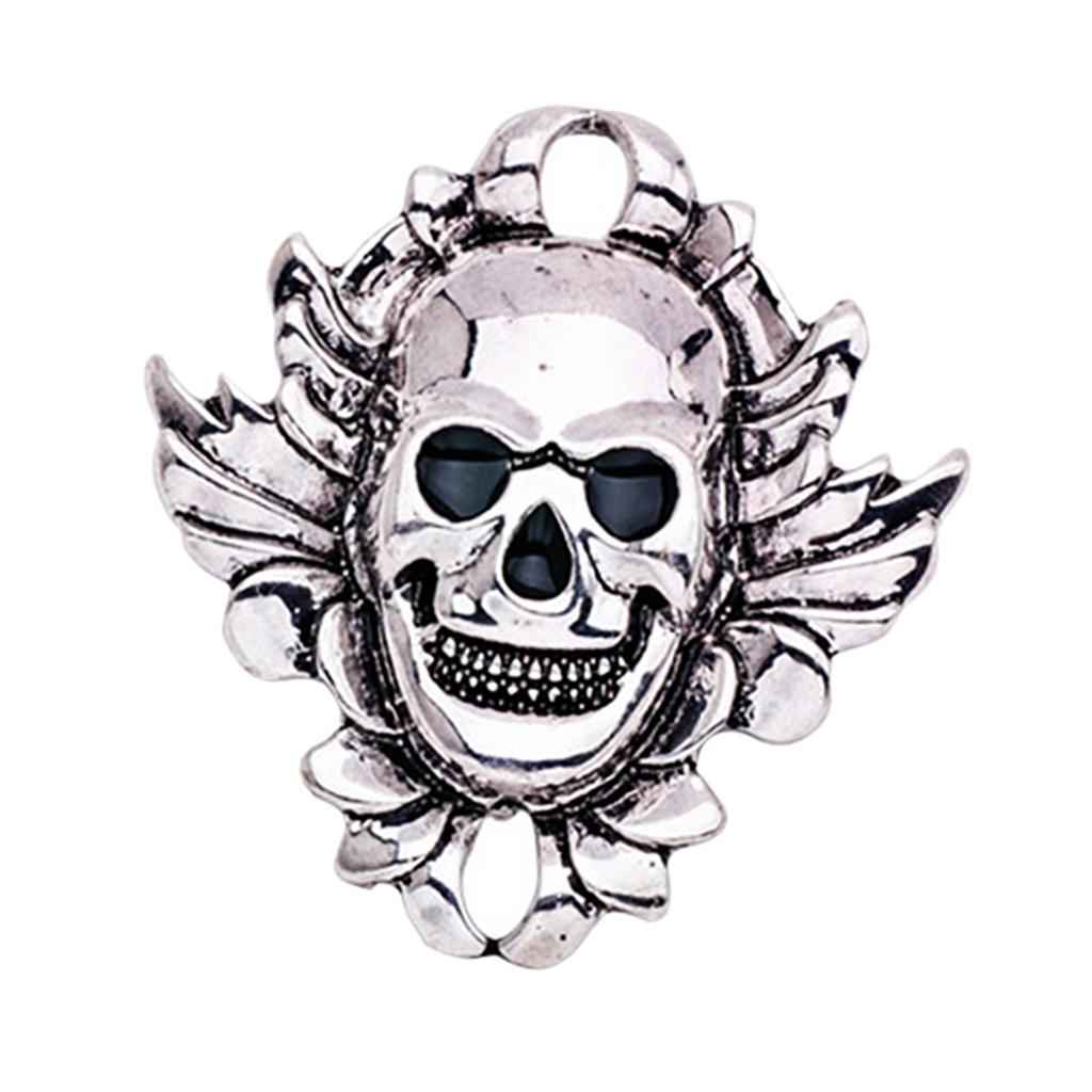 1 piece skull head shape silver pin back cluth brooch badge fashion jewelry