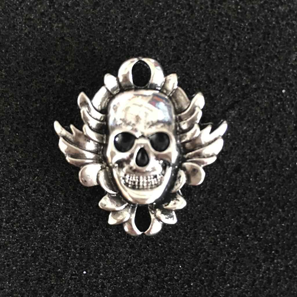 1 piece skull head shape silver pin back cluth brooch badge fashion jewelry