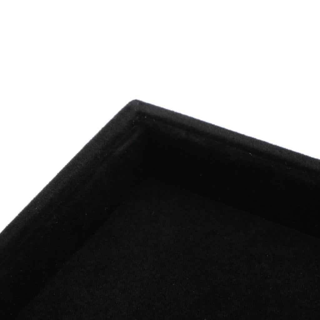 Elegant Velvet Stackable Jewelry Display Tray Necklace Organizer Black