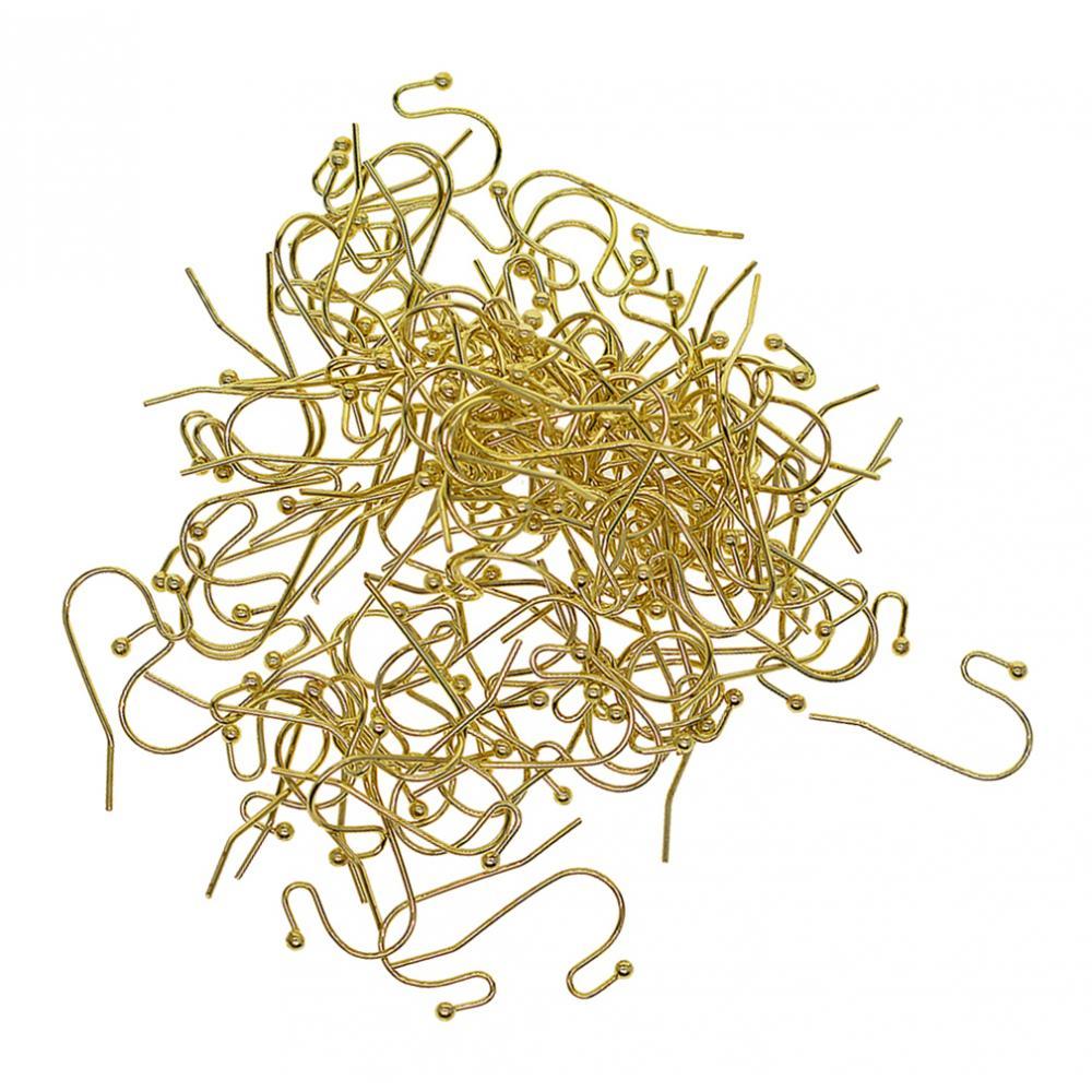 2x100pcs Brass Earring Hooks Fish Hook Ear Wires French Wire Hooks Black