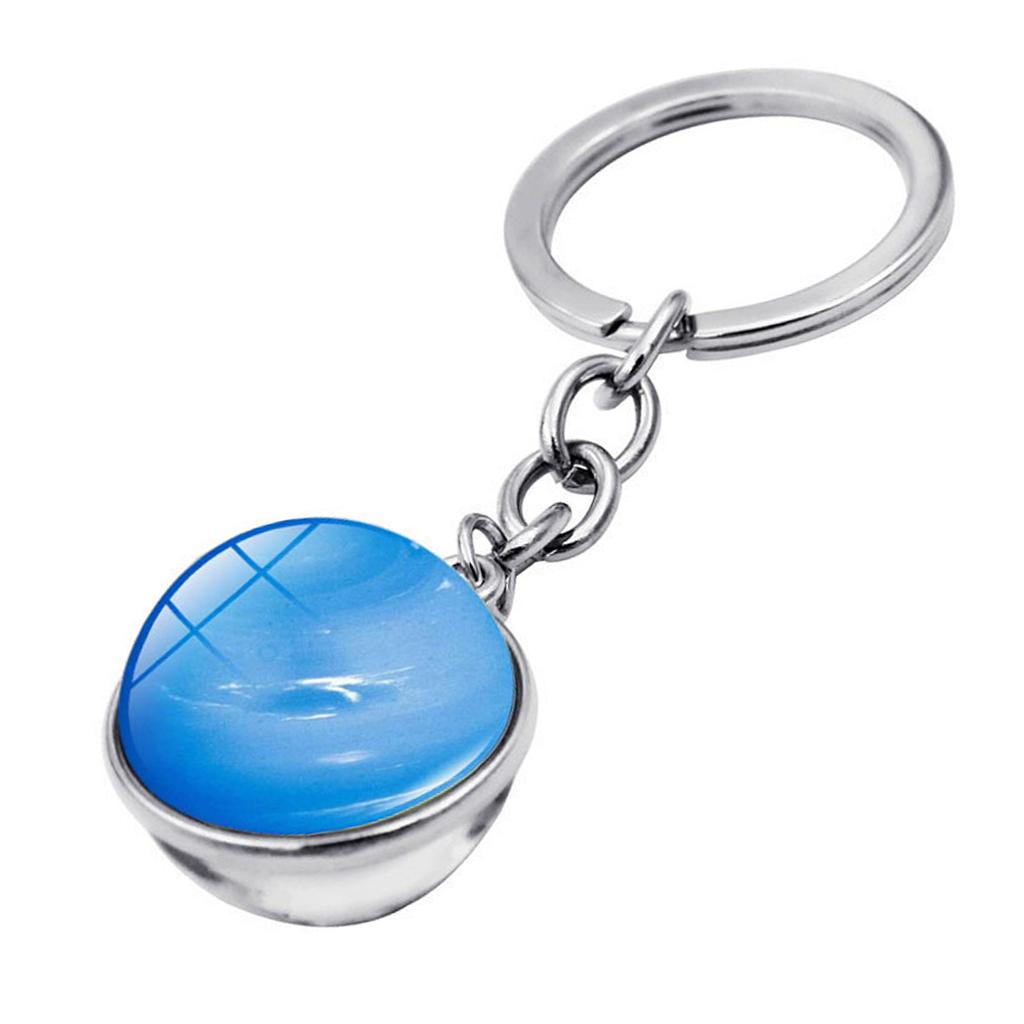 4xMetal Gem Cabochon Keychain Split Rings Fashion Keyring Key Chain Decors C