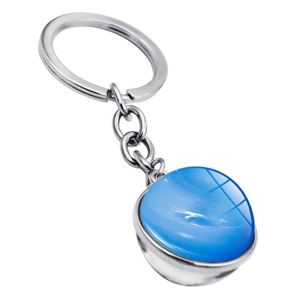 4xMetal Gem Cabochon Keychain Split Rings Fashion Keyring Key Chain Decors C