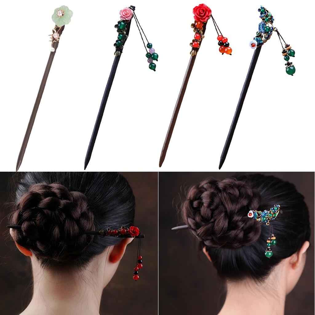 Handmade Hair Sticks Wooden Hair Pin Women Girl Gift for Long Hair A